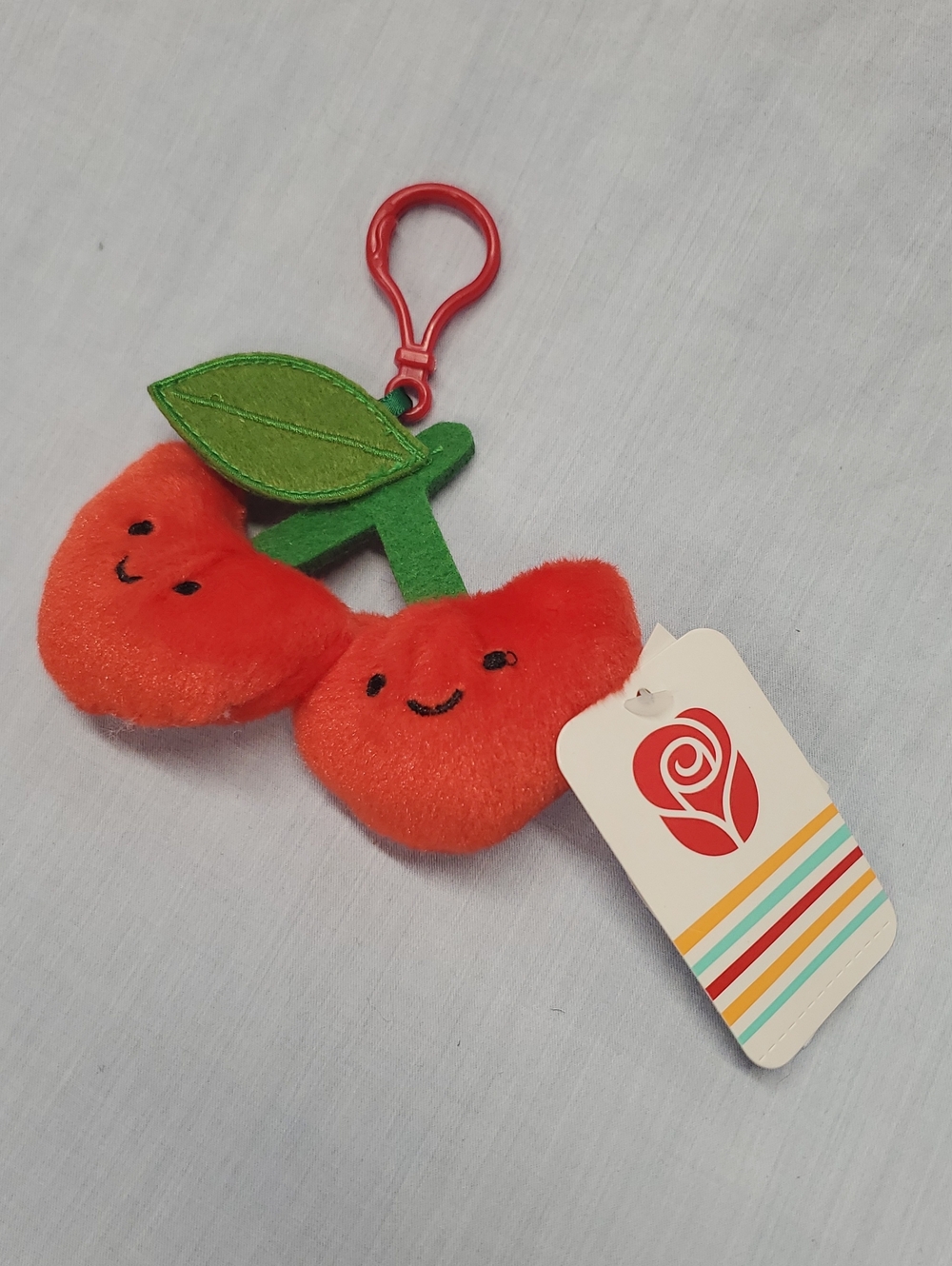 Plush Cherry Keychain Toy - Red